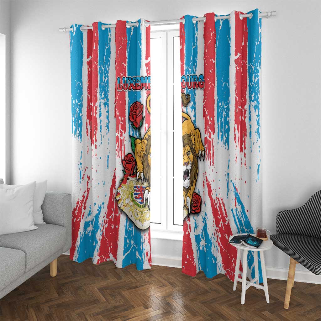 Luxembourg Window Curtain Red Lion With Coat Of Arms - Wonder Print Shop