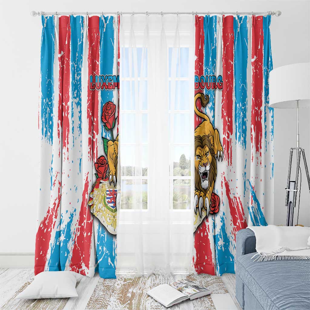 Luxembourg Window Curtain Red Lion With Coat Of Arms - Wonder Print Shop