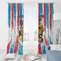 Luxembourg Window Curtain Red Lion With Coat Of Arms - Wonder Print Shop