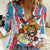 Personalized Luxembourg Women Casual Shirt Red Lion With Coat Of Arms - Wonder Print Shop