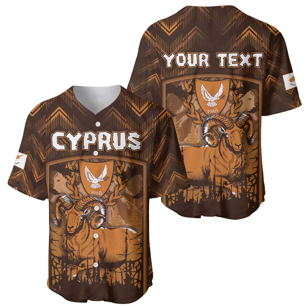 Personalized Cyprus Baseball Jersey The Cypriot Mouflon With Coat Of Arms - Wonder Print Shop