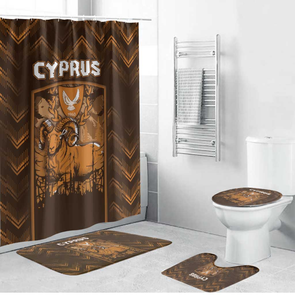 Cyprus Bathroom Set The Cypriot Mouflon With Coat Of Arms - Wonder Print Shop