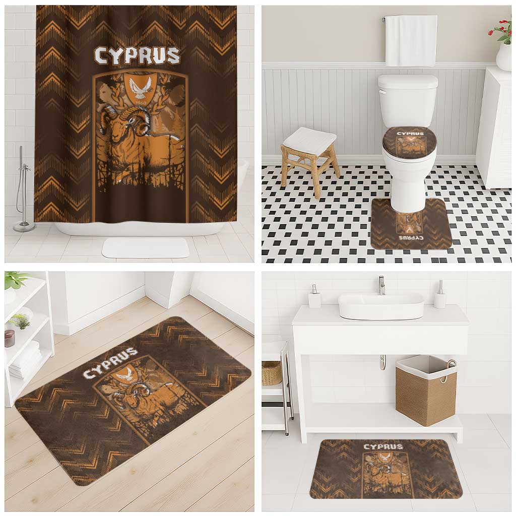 Cyprus Bathroom Set The Cypriot Mouflon With Coat Of Arms - Wonder Print Shop