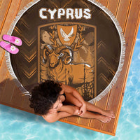Cyprus Beach Blanket The Cypriot Mouflon With Coat Of Arms - Wonder Print Shop