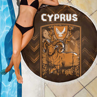Cyprus Beach Blanket The Cypriot Mouflon With Coat Of Arms - Wonder Print Shop