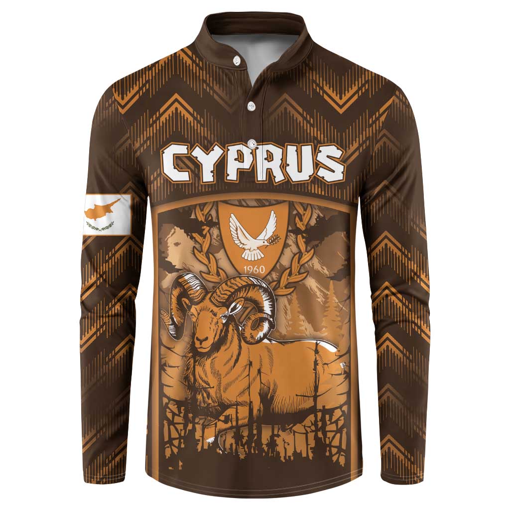 Personalized Cyprus Button Sweatshirt The Cypriot Mouflon With Coat Of Arms - Wonder Print Shop