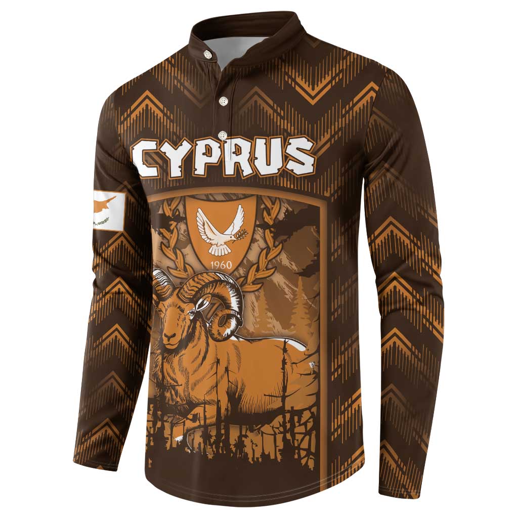 Personalized Cyprus Button Sweatshirt The Cypriot Mouflon With Coat Of Arms - Wonder Print Shop