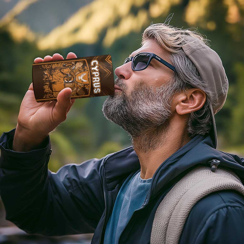 Personalized Cyprus 4 in 1 Can Cooler Tumbler The Cypriot Mouflon With Coat Of Arms - Wonder Print Shop