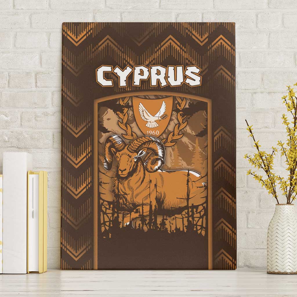 Cyprus Canvas Wall Art The Cypriot Mouflon With Coat Of Arms - Wonder Print Shop