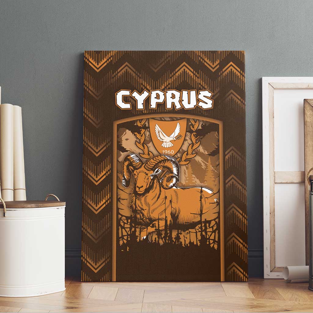 Cyprus Canvas Wall Art The Cypriot Mouflon With Coat Of Arms - Wonder Print Shop