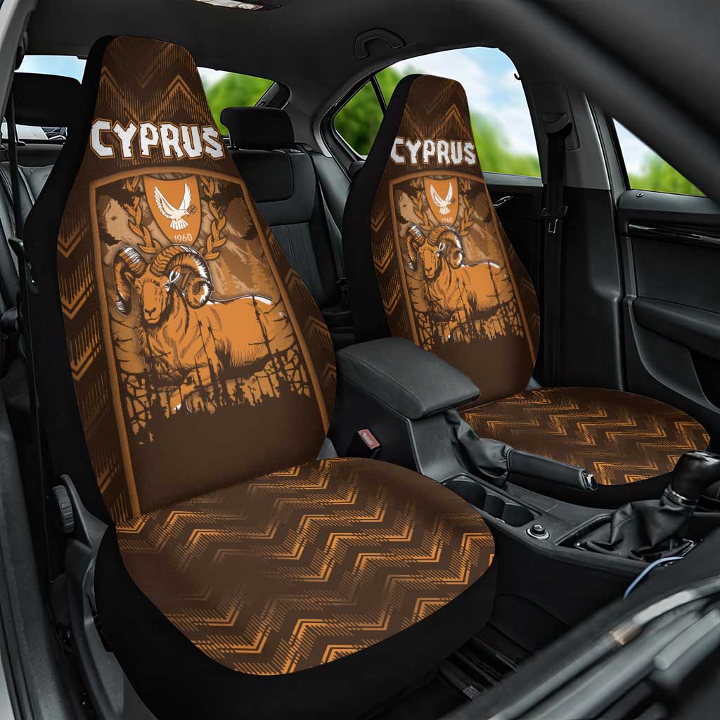 Cyprus Car Seat Cover The Cypriot Mouflon With Coat Of Arms - Wonder Print Shop