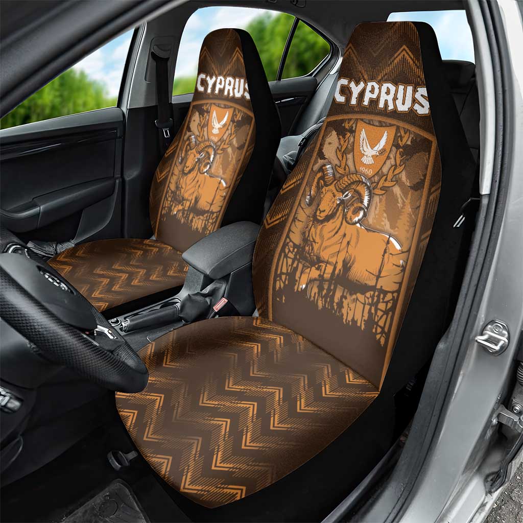 Cyprus Car Seat Cover The Cypriot Mouflon With Coat Of Arms - Wonder Print Shop