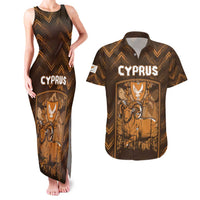 Personalized Cyprus Couples Matching Tank Maxi Dress and Hawaiian Shirt The Cypriot Mouflon With Coat Of Arms - Wonder Print Shop