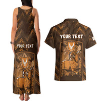 Personalized Cyprus Couples Matching Tank Maxi Dress and Hawaiian Shirt The Cypriot Mouflon With Coat Of Arms - Wonder Print Shop