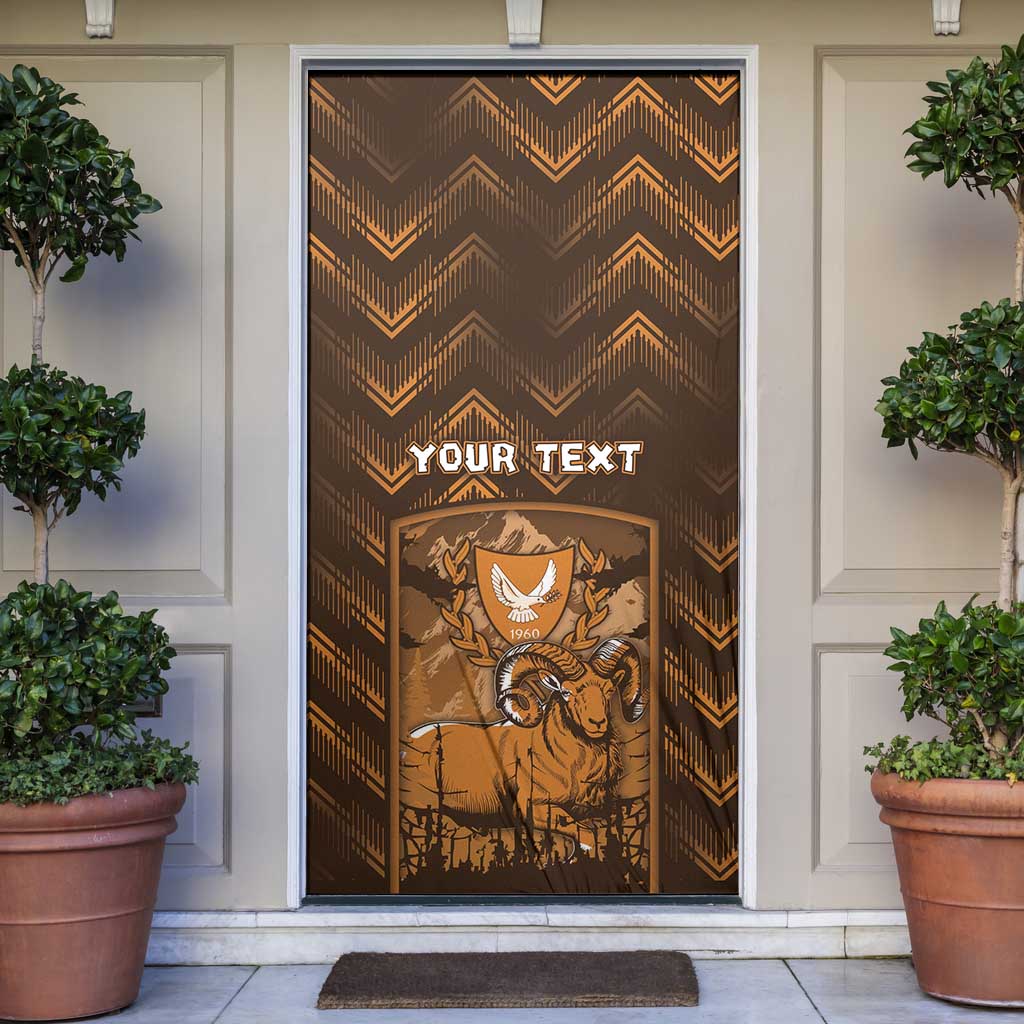 Cyprus Door Cover The Cypriot Mouflon With Coat Of Arms - Wonder Print Shop