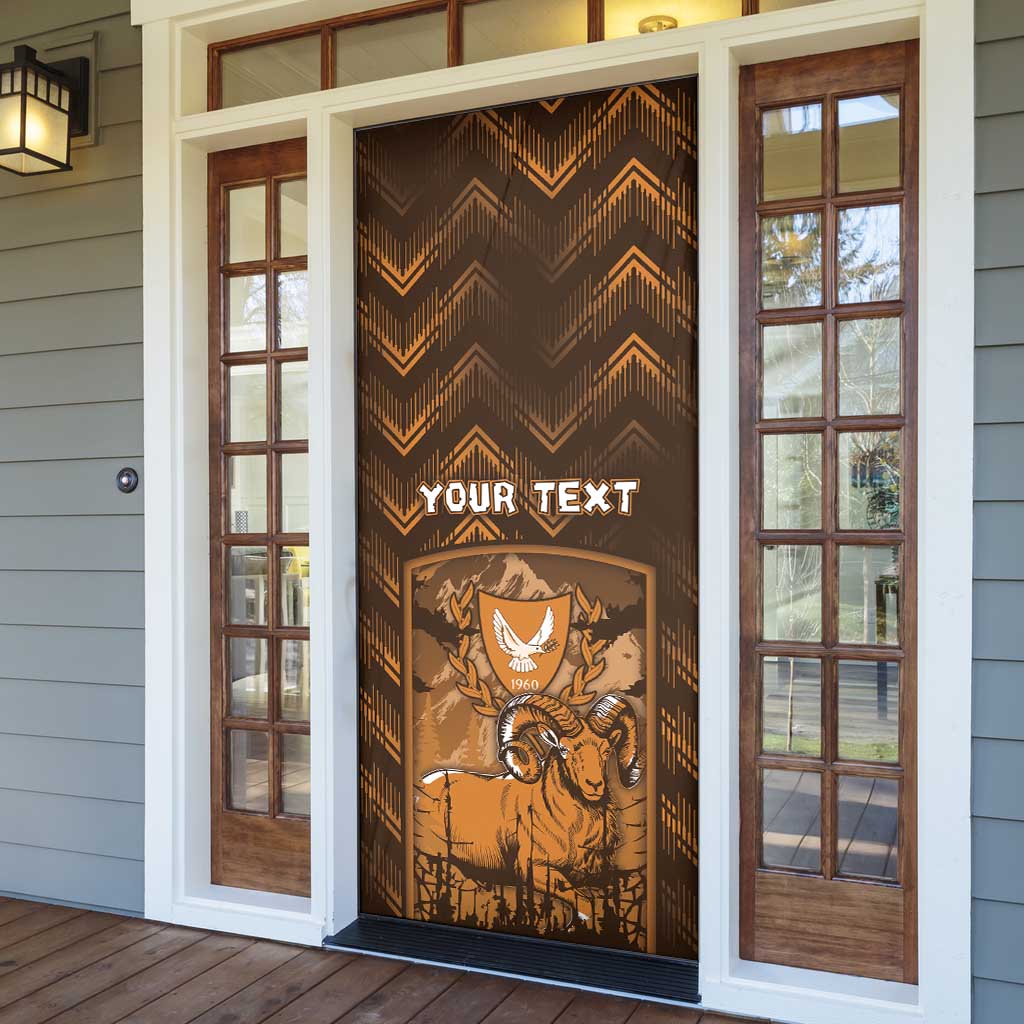 Cyprus Door Cover The Cypriot Mouflon With Coat Of Arms - Wonder Print Shop