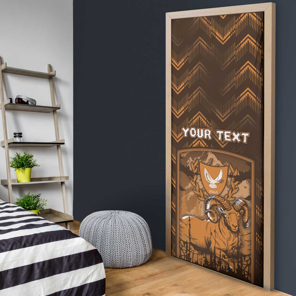Cyprus Door Cover The Cypriot Mouflon With Coat Of Arms - Wonder Print Shop
