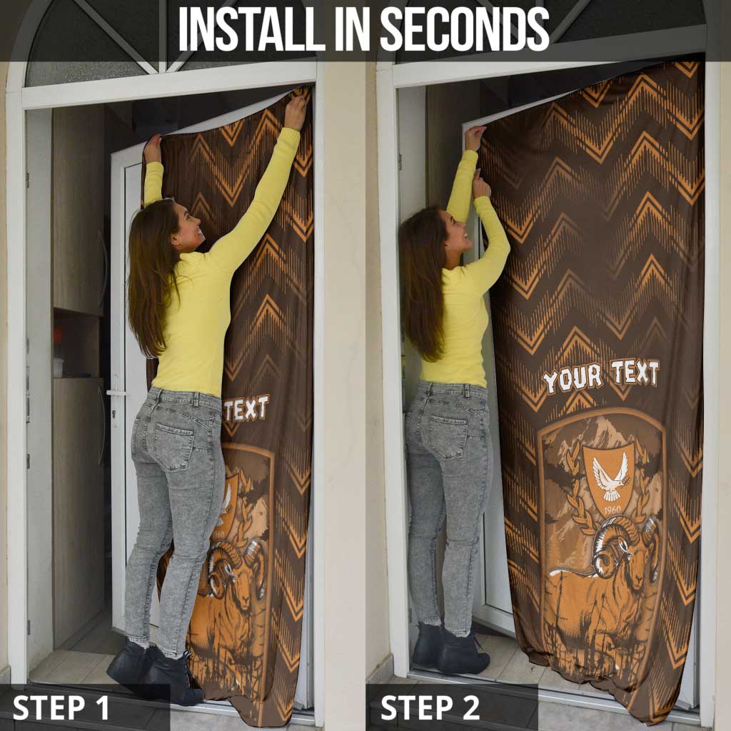 Cyprus Door Cover The Cypriot Mouflon With Coat Of Arms - Wonder Print Shop