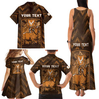 Personalized Cyprus Family Matching Tank Maxi Dress and Hawaiian Shirt The Cypriot Mouflon With Coat Of Arms - Wonder Print Shop