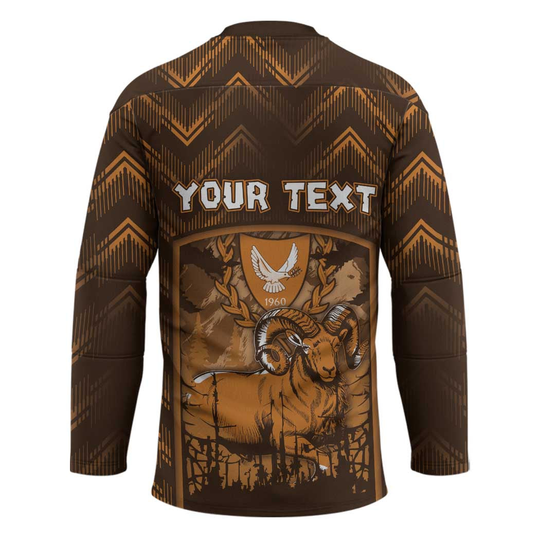 Personalized Cyprus Hockey Jersey The Cypriot Mouflon With Coat Of Arms - Wonder Print Shop