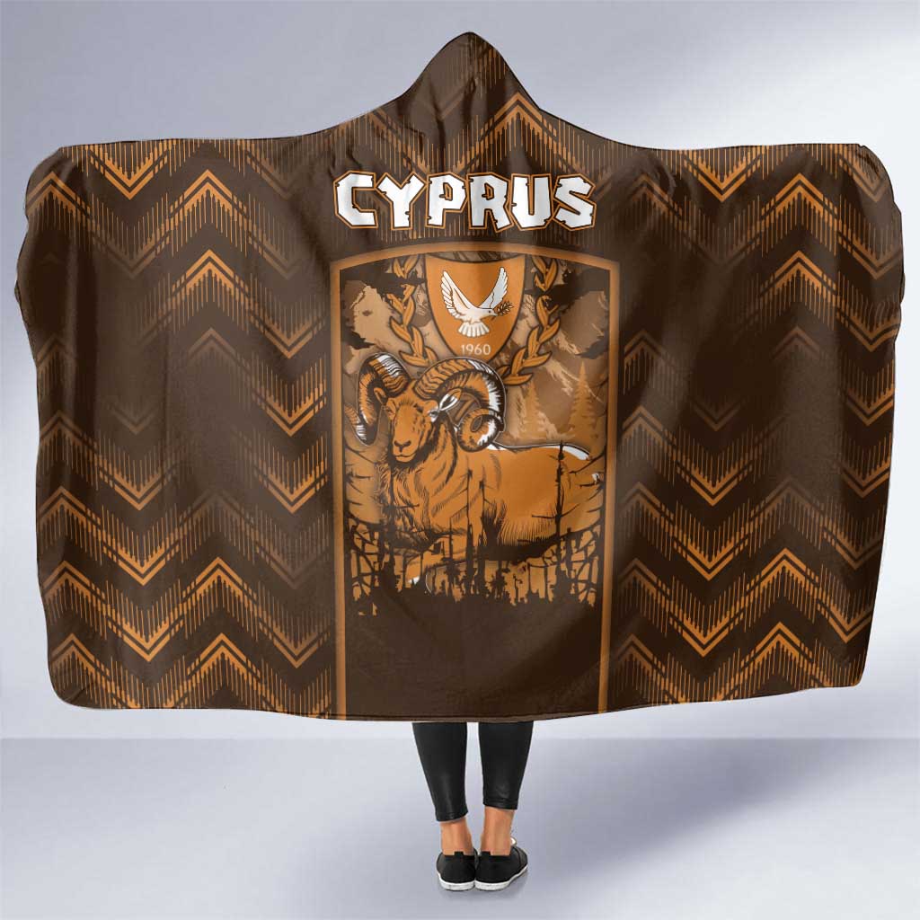 Cyprus Hooded Blanket The Cypriot Mouflon With Coat Of Arms - Wonder Print Shop