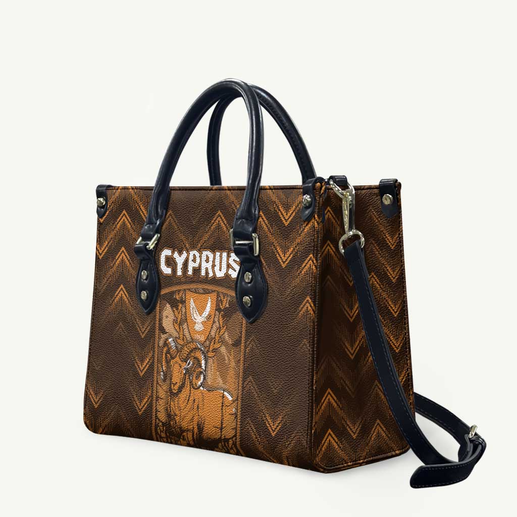 Cyprus Leather Bag The Cypriot Mouflon With Coat Of Arms - Wonder Print Shop