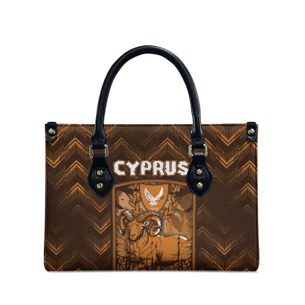 Cyprus Leather Bag The Cypriot Mouflon With Coat Of Arms - Wonder Print Shop
