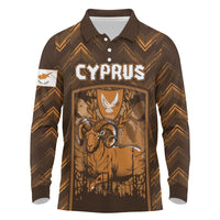 Personalized Cyprus Long Sleeve Polo Shirt The Cypriot Mouflon With Coat Of Arms - Wonder Print Shop
