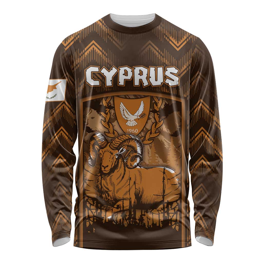 Personalized Cyprus Long Sleeve Shirt The Cypriot Mouflon With Coat Of Arms - Wonder Print Shop