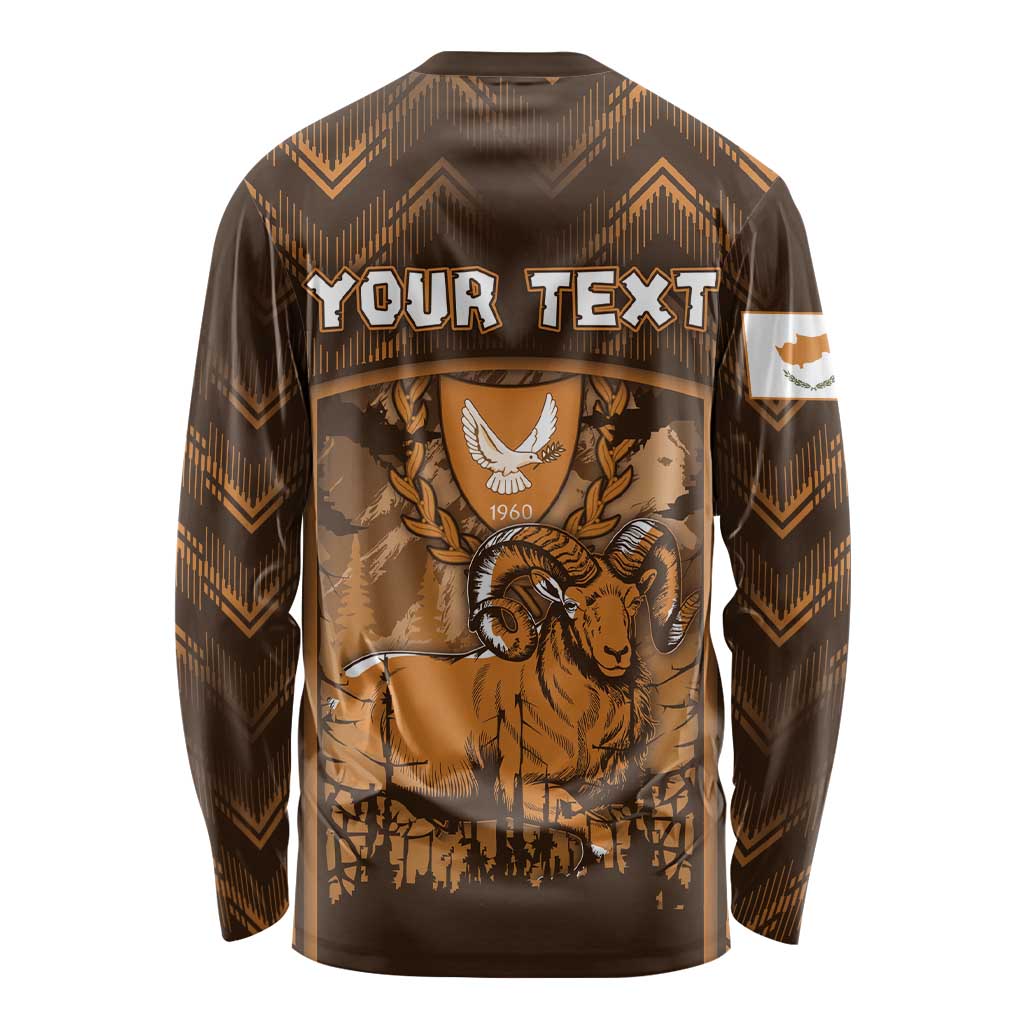 Personalized Cyprus Long Sleeve Shirt The Cypriot Mouflon With Coat Of Arms - Wonder Print Shop
