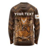 Personalized Cyprus Long Sleeve Shirt The Cypriot Mouflon With Coat Of Arms - Wonder Print Shop