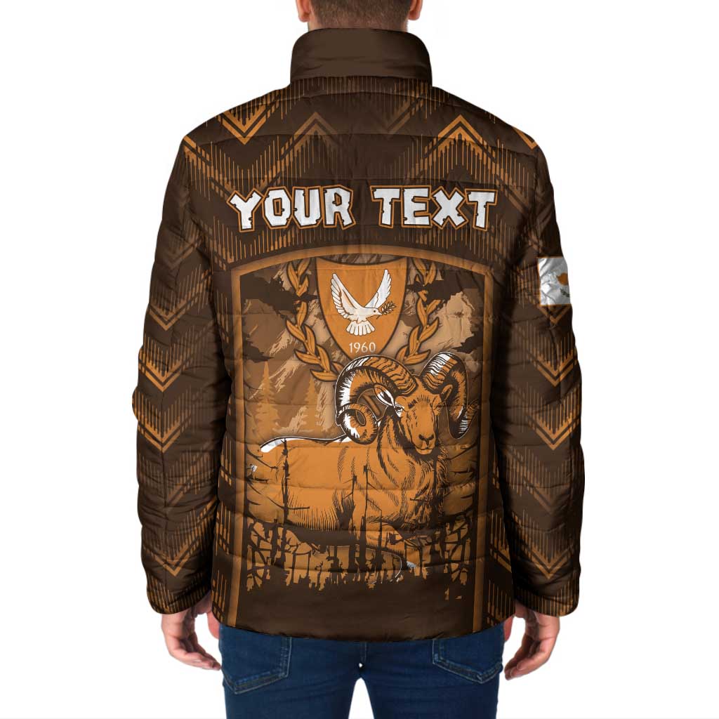 Personalized Cyprus Padded Jacket The Cypriot Mouflon With Coat Of Arms - Wonder Print Shop