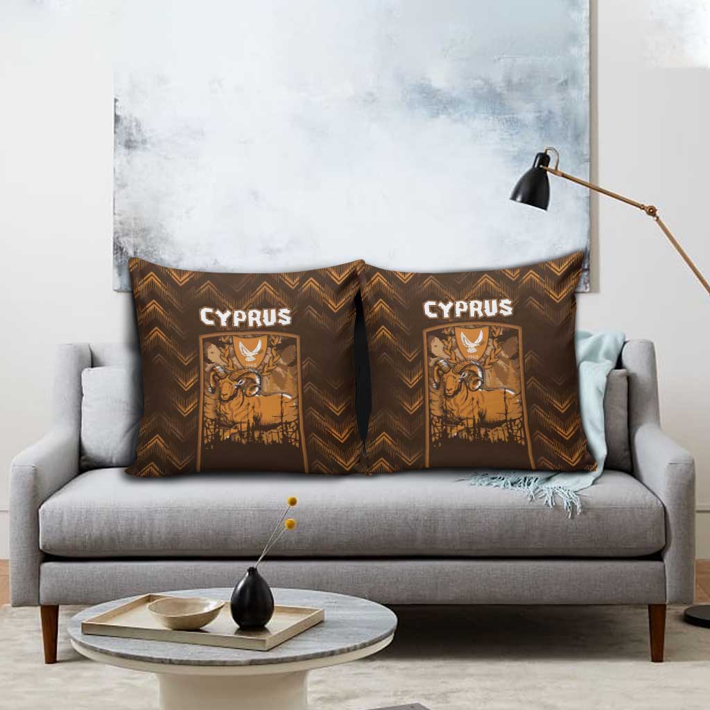 Cyprus Pillow Cover The Cypriot Mouflon With Coat Of Arms - Wonder Print Shop