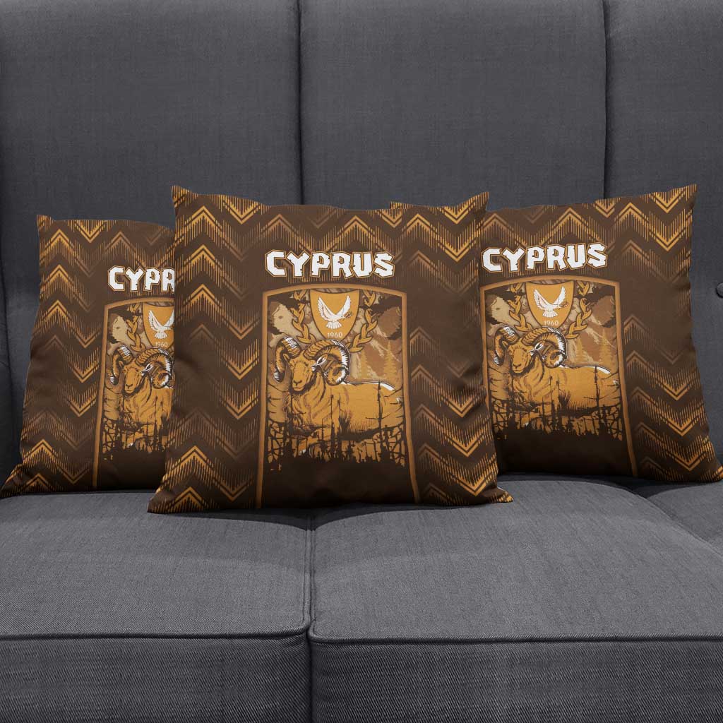 Cyprus Pillow Cover The Cypriot Mouflon With Coat Of Arms - Wonder Print Shop