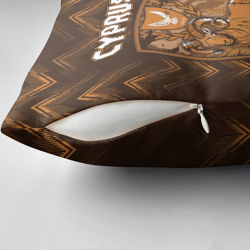 Cyprus Pillow Cover The Cypriot Mouflon With Coat Of Arms - Wonder Print Shop