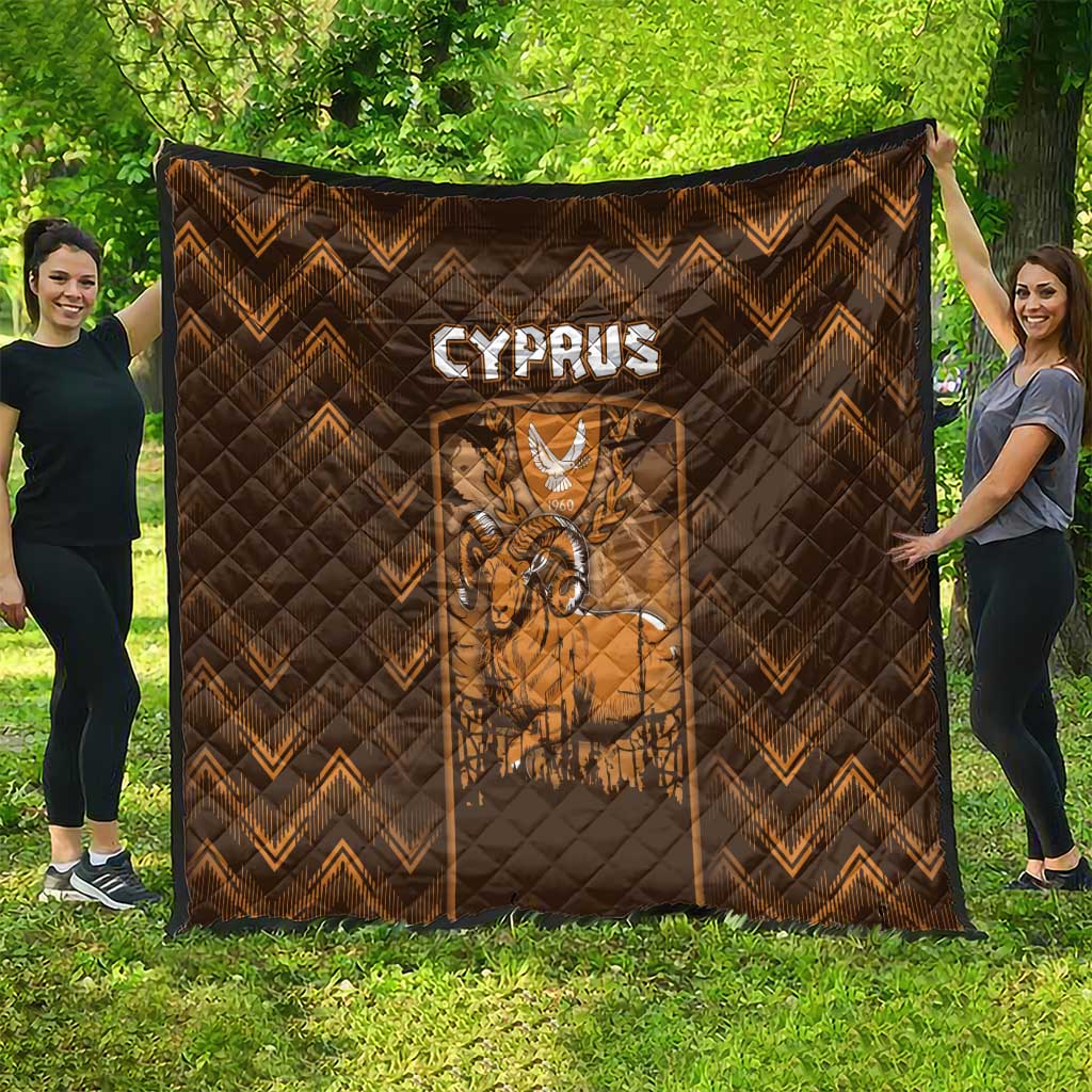 Cyprus Quilt The Cypriot Mouflon With Coat Of Arms - Wonder Print Shop