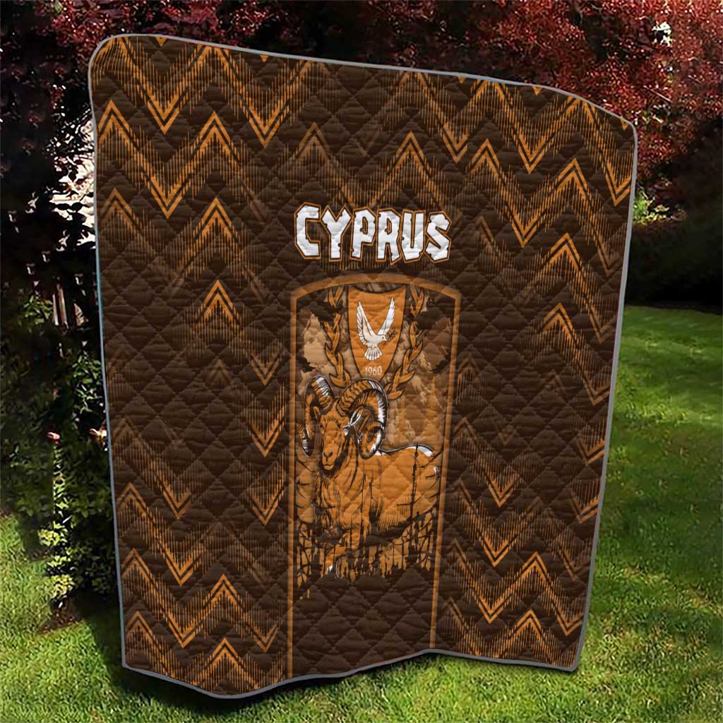 Cyprus Quilt The Cypriot Mouflon With Coat Of Arms - Wonder Print Shop