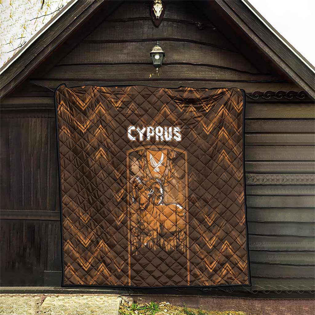 Cyprus Quilt The Cypriot Mouflon With Coat Of Arms - Wonder Print Shop