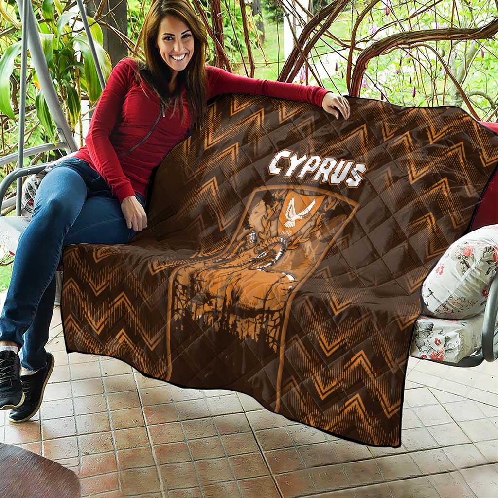 Cyprus Quilt The Cypriot Mouflon With Coat Of Arms - Wonder Print Shop