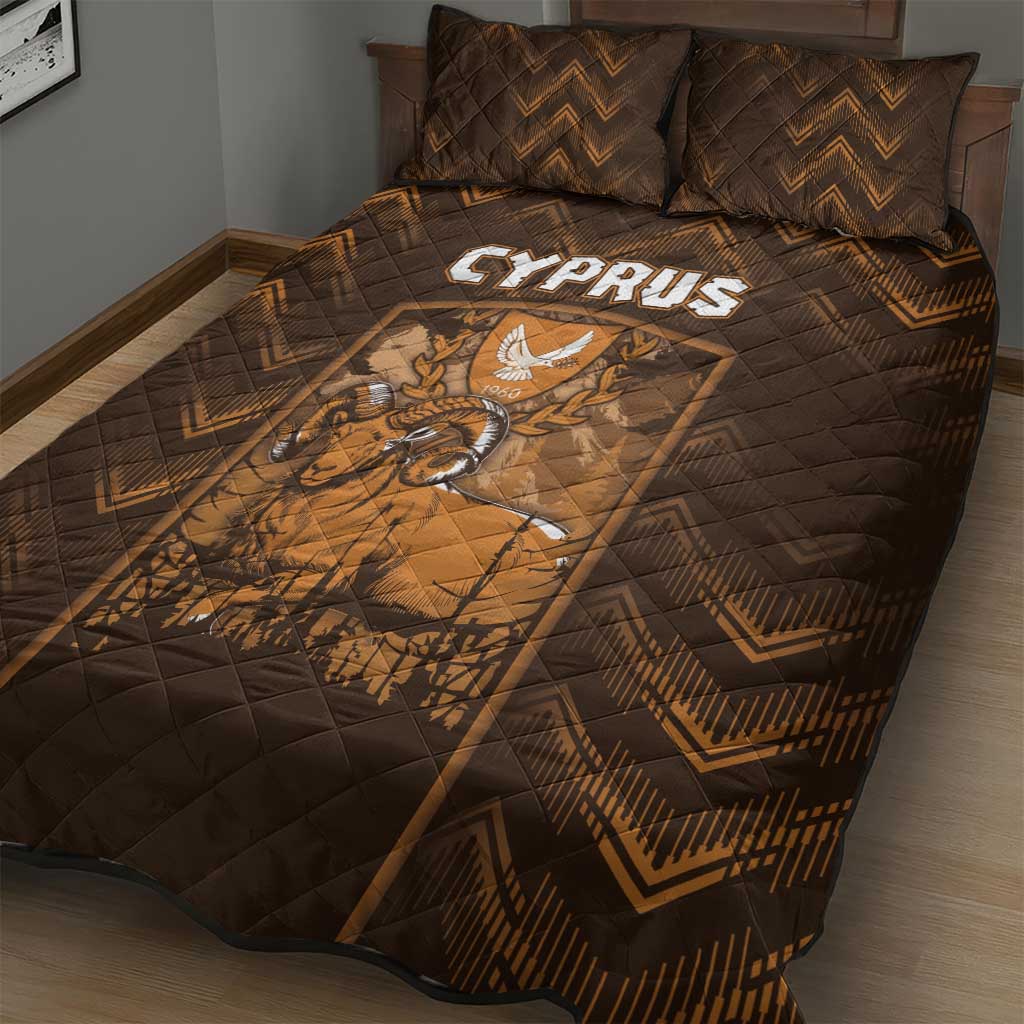 Cyprus Quilt Bed Set The Cypriot Mouflon With Coat Of Arms - Wonder Print Shop