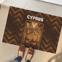 Cyprus Rubber Doormat The Cypriot Mouflon With Coat Of Arms - Wonder Print Shop