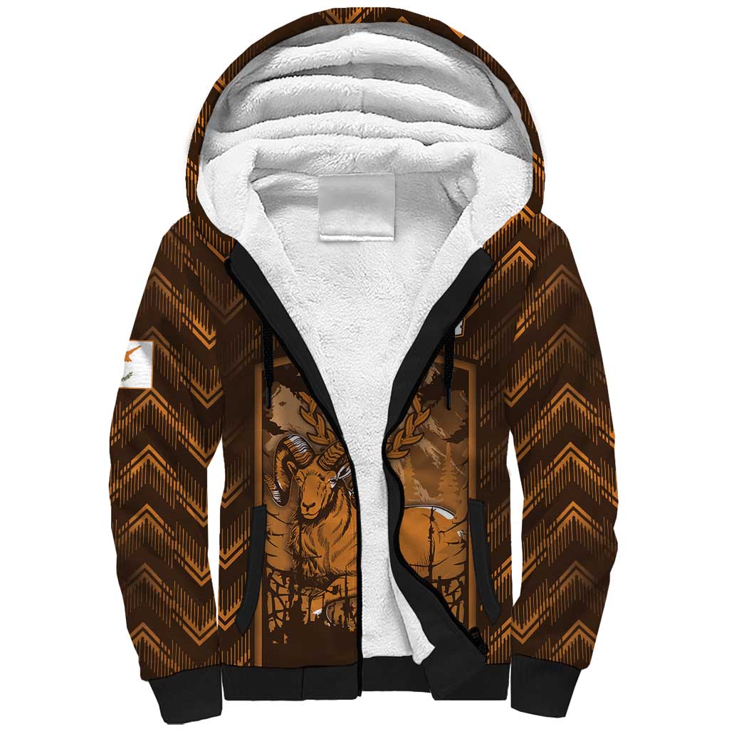 Personalized Cyprus Sherpa Hoodie The Cypriot Mouflon With Coat Of Arms - Wonder Print Shop