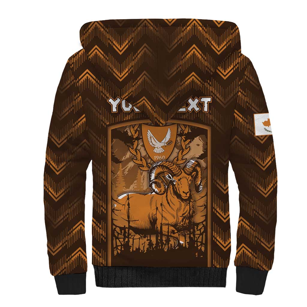 Personalized Cyprus Sherpa Hoodie The Cypriot Mouflon With Coat Of Arms - Wonder Print Shop