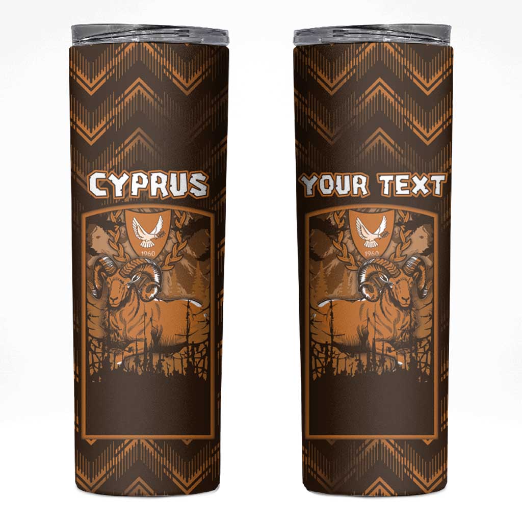 Personalized Cyprus Skinny Tumbler The Cypriot Mouflon With Coat Of Arms - Wonder Print Shop