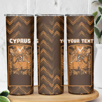Personalized Cyprus Skinny Tumbler The Cypriot Mouflon With Coat Of Arms - Wonder Print Shop
