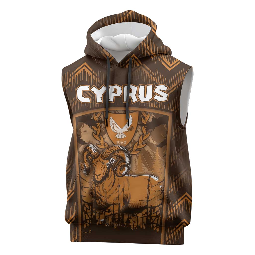 Personalized Cyprus Sleeveless Hoodie The Cypriot Mouflon With Coat Of Arms - Wonder Print Shop