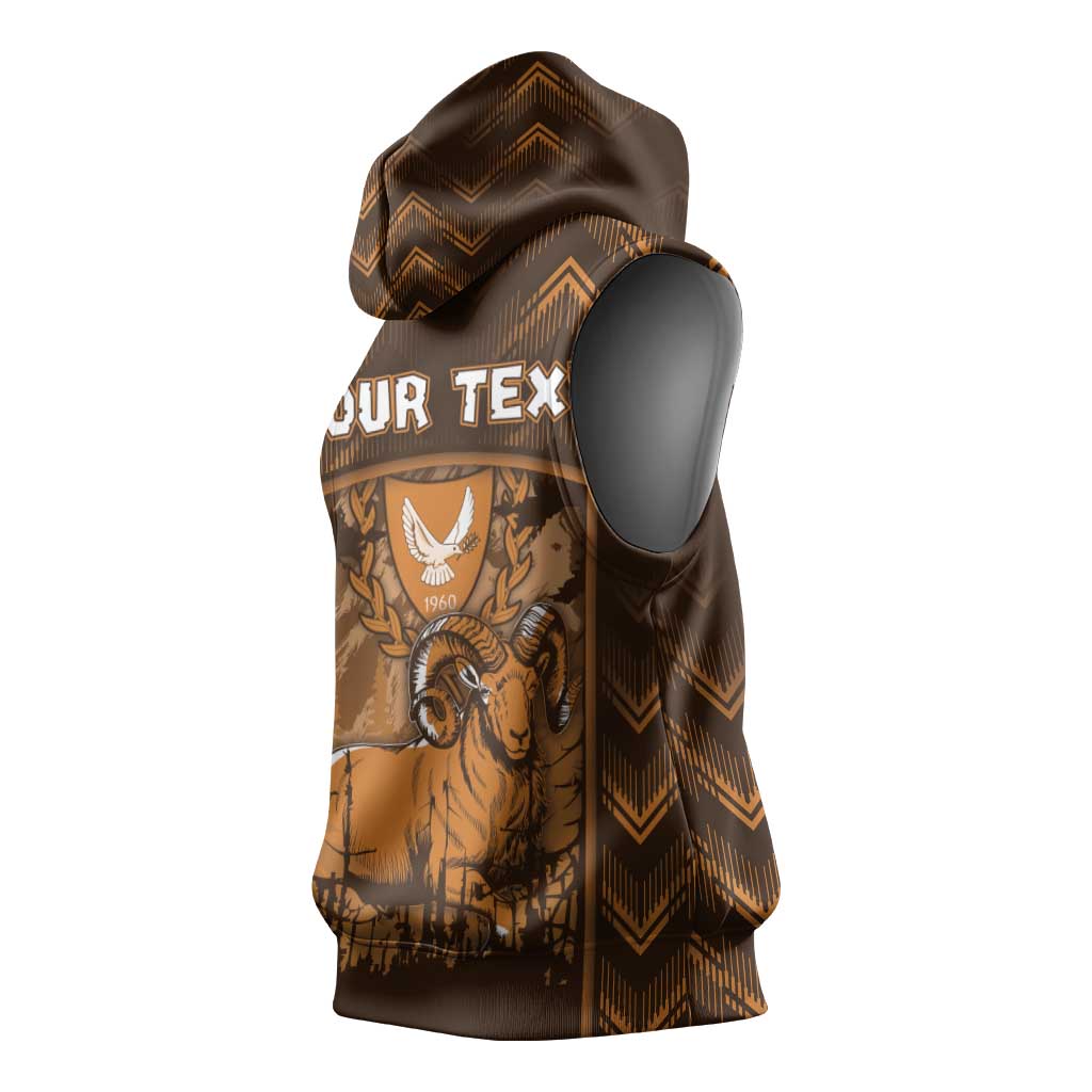 Personalized Cyprus Sleeveless Hoodie The Cypriot Mouflon With Coat Of Arms - Wonder Print Shop