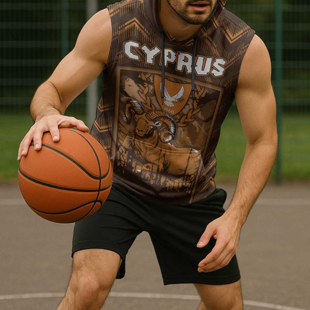 Personalized Cyprus Sleeveless Hoodie The Cypriot Mouflon With Coat Of Arms - Wonder Print Shop