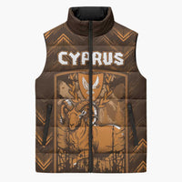 Personalized Cyprus Sleeveless Puffer Jacket The Cypriot Mouflon With Coat Of Arms - Wonder Print Shop