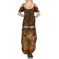 Personalized Cyprus Summer Maxi Dress The Cypriot Mouflon With Coat Of Arms - Wonder Print Shop